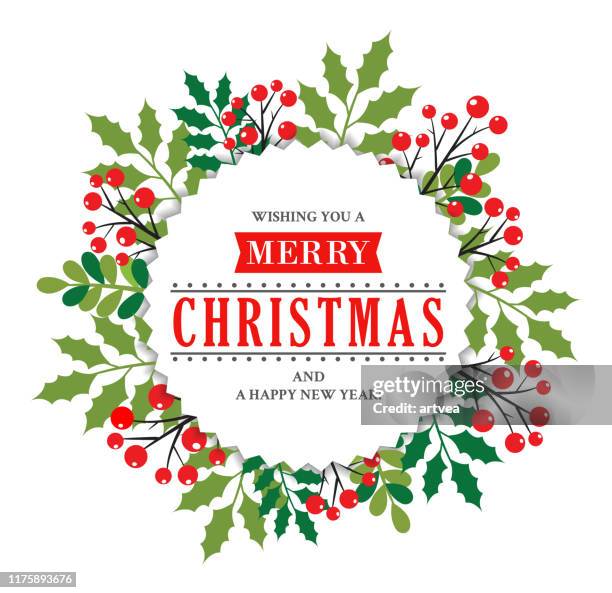 christmas wreath - christmas bauble stock illustrations