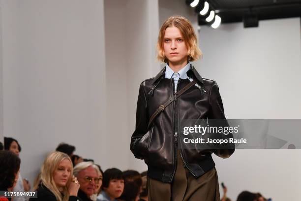 Model walks the runway at the Tod's show during the Milan Fashion Week Spring/Summer 2020 on September 20, 2019 in Milan, Italy.