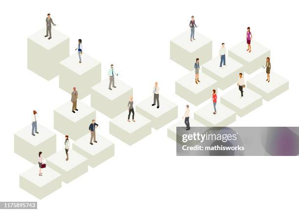 organisationsdiagramm mit personen - organigramm stock-grafiken, -clipart, -cartoons und -symbole