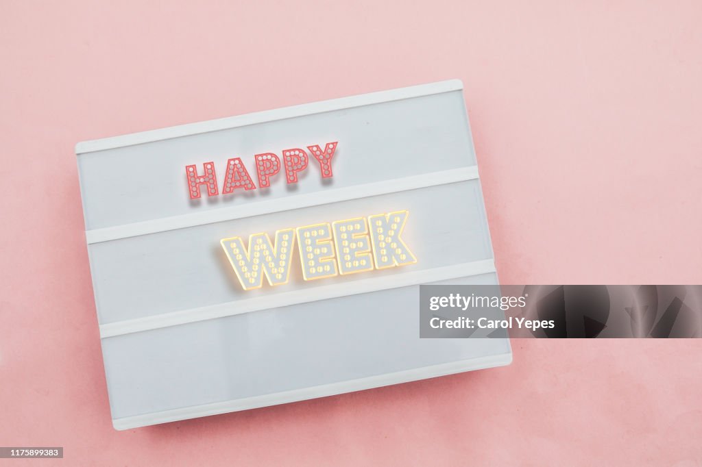 Happy week  message in lightbox