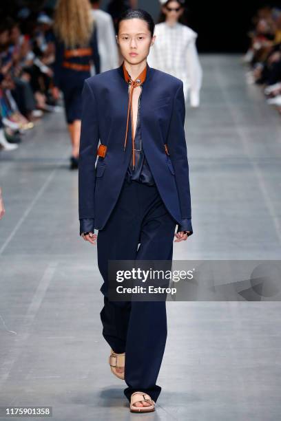 Model walks the runway at the Sportmax show during the Milan Fashion Week Spring/Summer 2020 on September 20, 2019 in Milan, Italy.