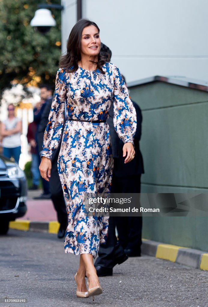 Queen Letizia Visits CREER Center In Burgos