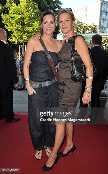 Actress Alexandra Kamp and Suzanne von Borsody attend the 'Bavaria Reception' during the Munich Film Festival at the Kuenstlerhaus on June 28, 2011...