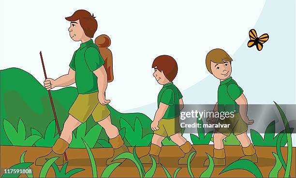 excursion - young man looking up stock illustrations