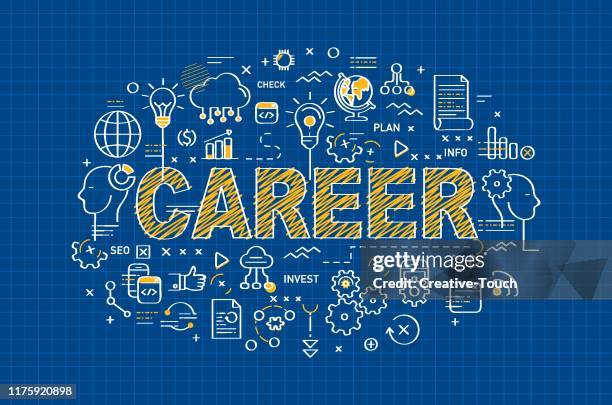 blueprint and business work process concept - coding team stock illustrations