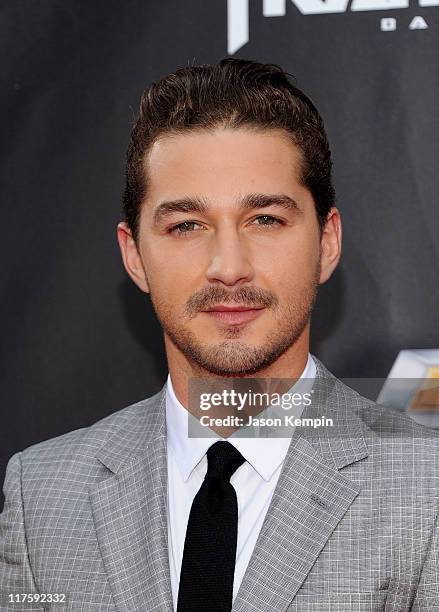 Shia LaBeouf attends the New York premiere of "Transformers: Dark Of The Moon" in Times Square on June 28, 2011 in New York City.