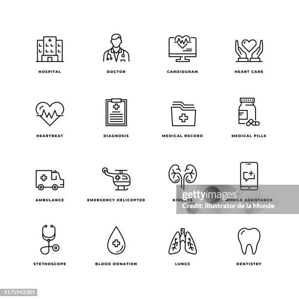 gesundheits-linien-symbol-set - serum stock-grafiken, -clipart, -cartoons und -symbole