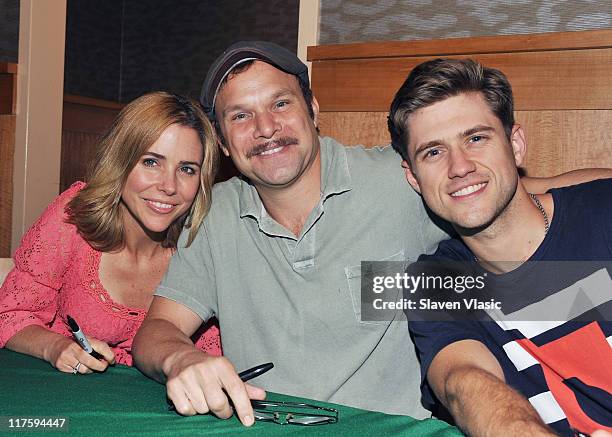 Actors Kerry Butler, Norbert Leo Butz and Aaron Tveit attend "Catch Me If You Can" In-store Performance at Barnes & Noble, 86th Street & 2nd Avenue...