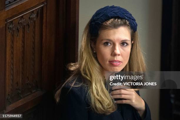 Carrie Symonds, the partner of Prime Minister Boris Johnson, attends the State Opening of Parliament in the Houses of Parliament in London on October...