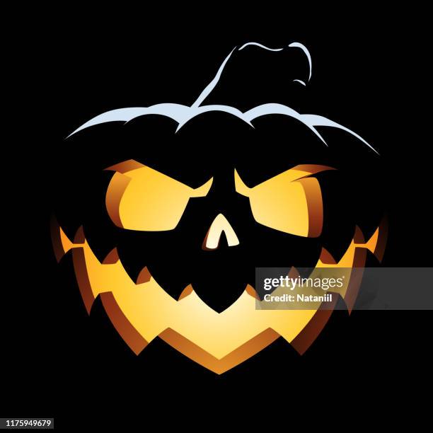 spooky halloween pumpkin - halloween lantern stock illustrations