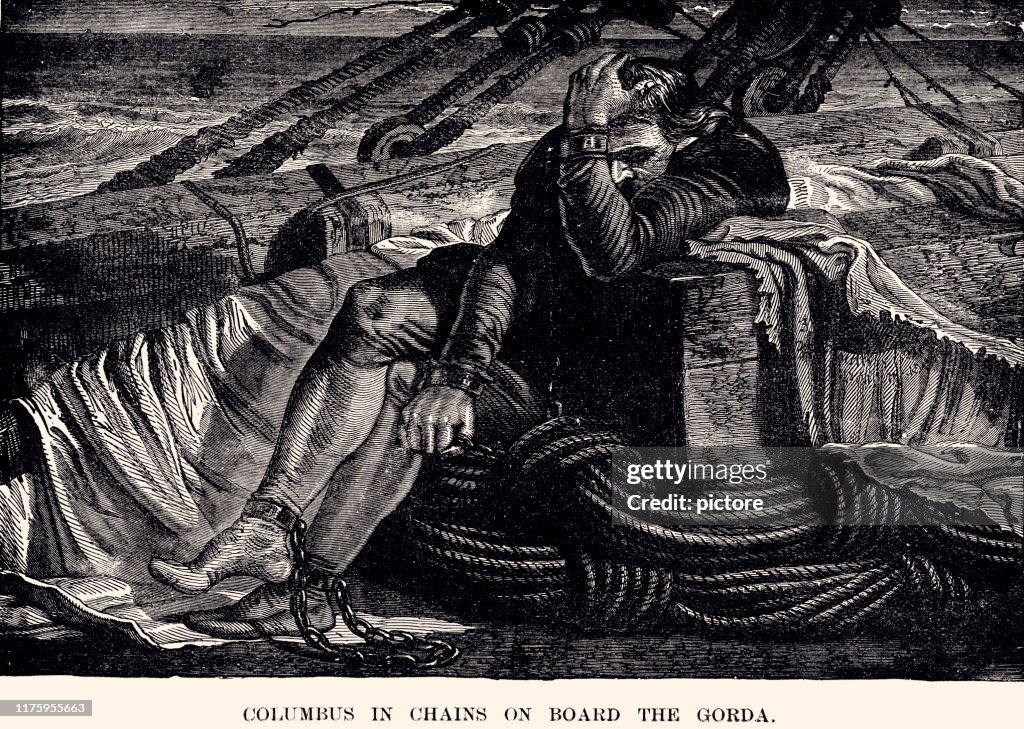 CHRISTOPHER COLUMBUS IN CHAINS ON BOARD THE GORDA (XXXL)