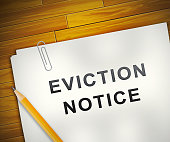 Eviction Notice Note Illustrates Losing House Due To Bankruptcy - 3d Illustration