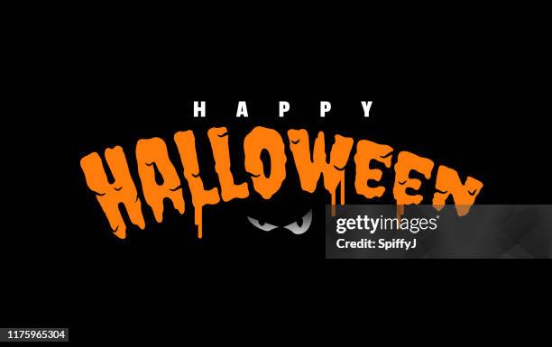 happy halloween text - halloween banner stock illustrations