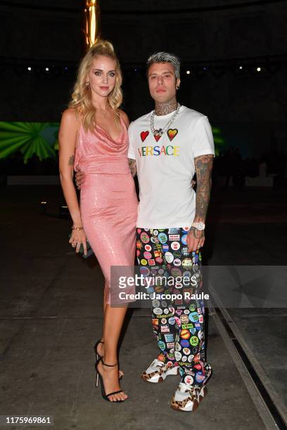 Chiara Ferragni and Fedez attend the Versace fashion show during the Milan Fashion Week Spring/Summer 2020 on September 20, 2019 in Milan, Italy.
