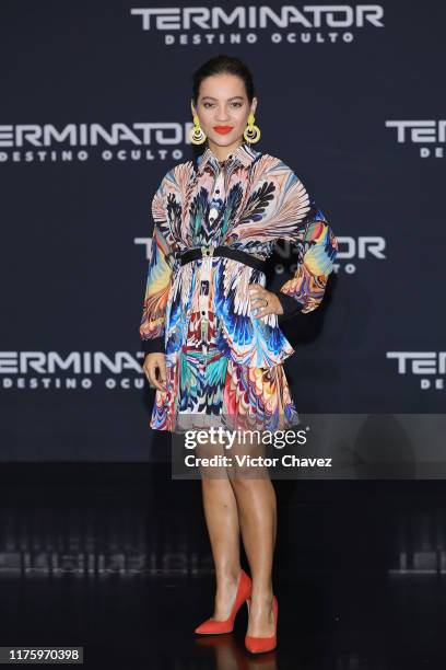 Natalia Reyes attends a press conference to promote the new film "Terminator: Dark Fate" at Four Seasons hotel on October 13, 2019 in Mexico City,...