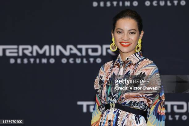 Natalia Reyes attends a press conference to promote the new film "Terminator: Dark Fate" at Four Seasons hotel on October 13, 2019 in Mexico City,...