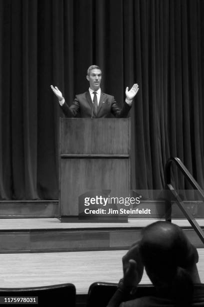 Ari Shapiro discusses immigration at the Jewish Historical Society of the Upper Midwest event at the Ted Mann Concert Hall in Minneapolis, Minnesota...