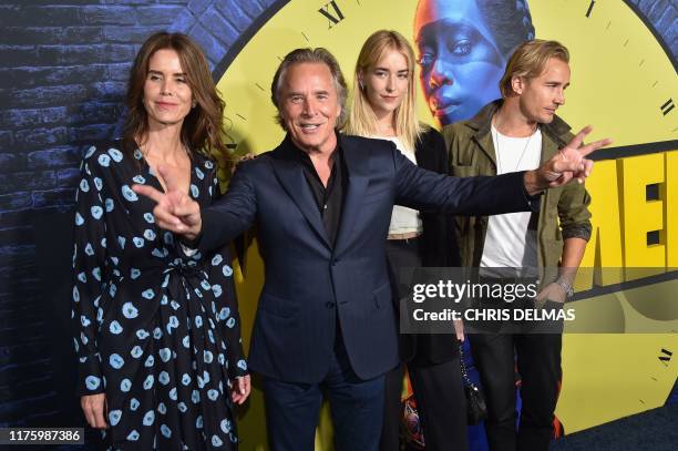 Actor Don Johnson, his wife Kelley Phleger , his children Grace and Jesse arrive for the Los Angeles premiere of the new HBO series "Watchmen" at the...