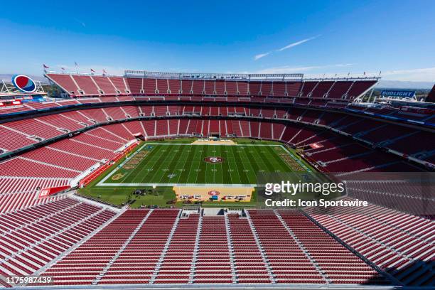 General view of the interior of Levis Stadium from an elevated level during the NFL regular season football game between the Cleveland Browns and the...