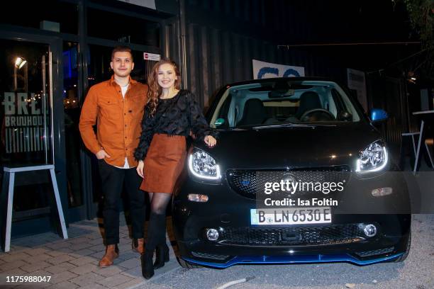 Singer and songwriter Maximilian Rosenberg and German actress Marija Mauer attend the Daimler event "Be a Mover" at BRLO on October 14, 2019 in...