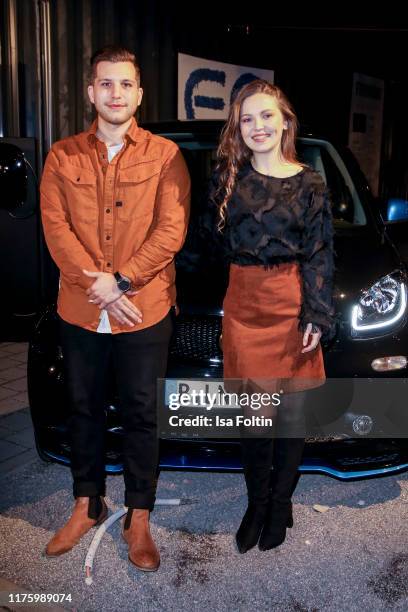 Singer and songwriter Maximilian Rosenberg and German actress Marija Mauer attend the Daimler event "Be a Mover" at BRLO on October 14, 2019 in...