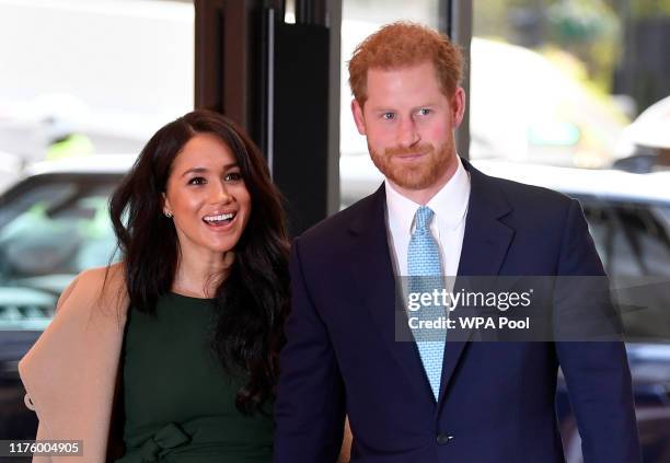 Prince Harry, Duke of Sussex and Meghan, Duchess of Sussex attend the WellChild awards at Royal Lancaster Hotel on October 15, 2019 in London,...