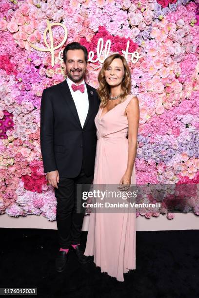 Stephane Gerschel and Eliana Miglio attend Pomellato Pink Party on September 20, 2019 in Milan, Italy.