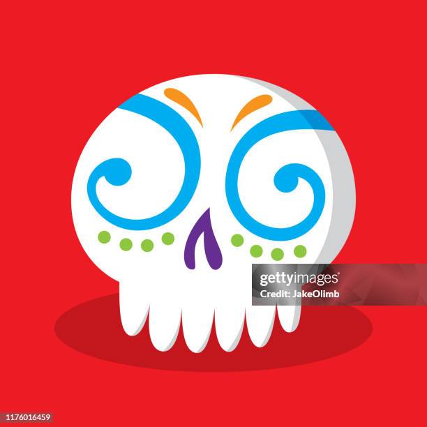 skull decorative face - skeleton face paint stock illustrations