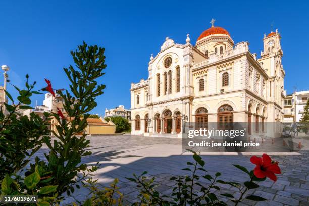 heraklion cathedral, heraklion, crete, greece - herakleion stockfoto's en -beelden