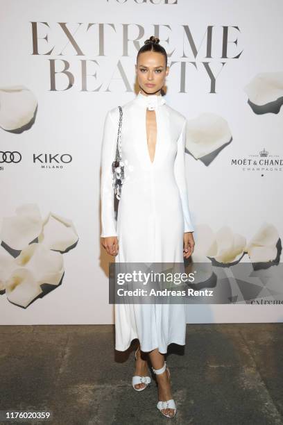 Birgit Kos attends the Vogue Italia Cocktail Party during the Milan Fashion Week Spring/Summer 2020 on September 20, 2019 in Milan, Italy.