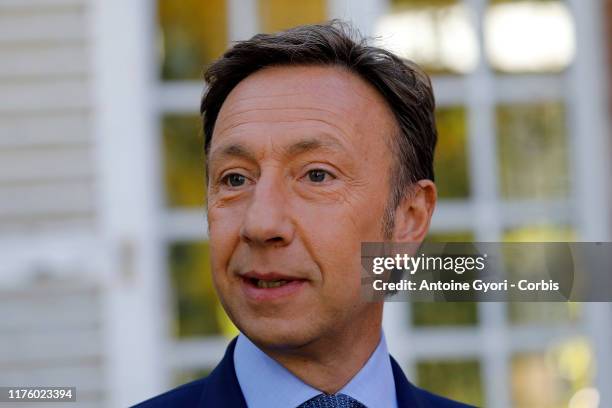 Stephane Bern visits the Chateau de By in Thomery, outside Paris, on September 20, 2019. In support of the European Heritage Days, Emmanuel and...