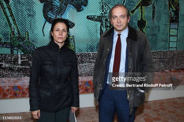 Artist Isabelle Cornaro and Laurent Le Bon attend the Kering Heritage Days opening night at Kering and Balenciaga Company Headquarter on September...