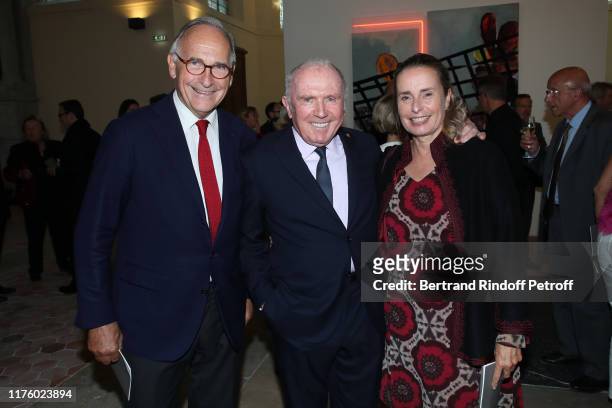 Francois Henrot, Francois Pinault and Violaine de Dalmas attend the Kering Heritage Days opening night at Kering and Balenciaga Company Headquarter...