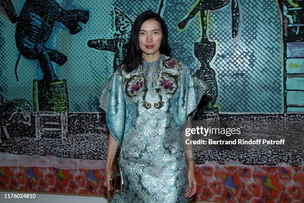 Model Xin Li attends the Kering Heritage Days opening night at Kering and Balenciaga Company Headquarter on September 20, 2019 in Paris, France.