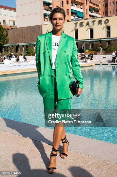 Martina Colombari attends the Iceberg fashion show during the Milan Fashion Week Spring/Summer 2020 on September 20, 2019 in Milan, Italy.