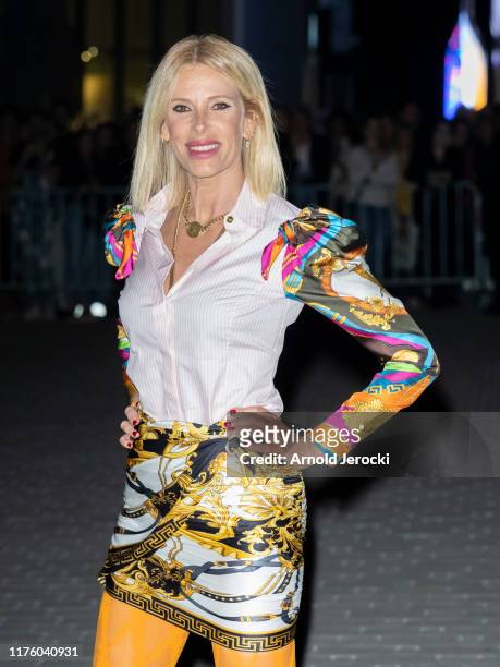 Alessia Marcuzzi is seen during the Milan Fashion Week Spring/Summer 2020 on September 20, 2019 in Milan, Italy.