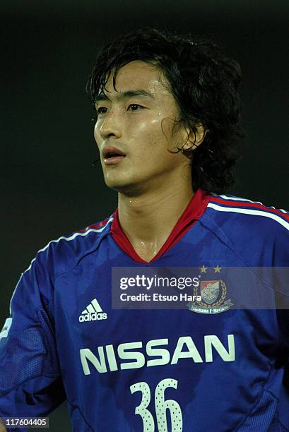 Ahn Jung-Hwan of Yokohama F. Marinos in action during the J.League Division 1 first stage match between Yokohama F. Marinos and Shimizu S-Pulse at...