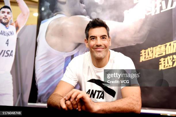 Argentine basketball player Luis Scola attends Anta event on September 20, 2019 in Luoyang, Henan Province of China.