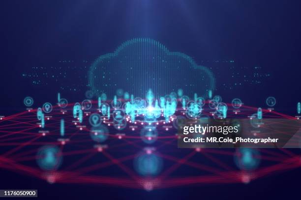 cloud computing technology and internet of things concept,big data and connection technology - cloud computing stock-fotos und bilder