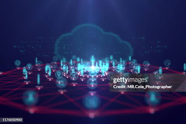 cloud computing technology and internet of things concept,big data and connection technology - e commerce stock illustrations stockfoto's en -beelden