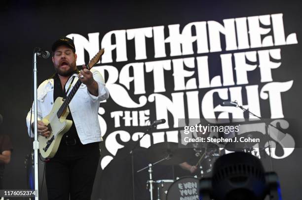 Nathaniel Rateliff of the band Nathaniel Rateliff & The Night Sweats performs during the 2019 Bourbon & Beyond Music Festival at Highland Ground on...