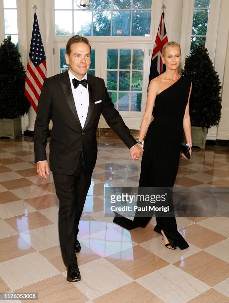 Lachlan Murdoch and Sarah Murdoch arrive for the State Dinner at The White House honoring Australian PM Morrison on September 20, 2019 in Washington,...