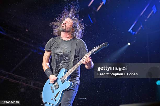 Dave Grohl of the band The Foo Fighters performs during the 2019 Bourbon & Beyond Music Festival at Highland Ground on September 20, 2019 in...