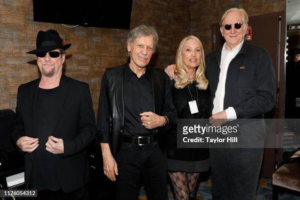 Roger McGuinn of The Byrds, John Kay of Steppenwolf, Parky Fonda, and T Bone Burnett attend a 50th anniversary screening of "Easy Rider" accompanied...