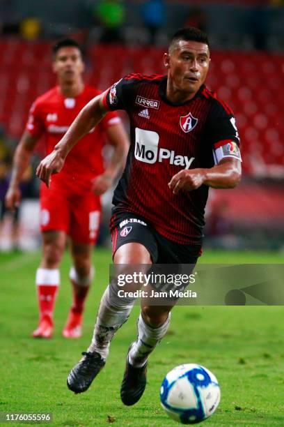 Osvaldo Martinez of Atlas controls the ball during the 10th round match between Atlas and Toluca as part of the Torneo Apertura 2019 Liga MX at...