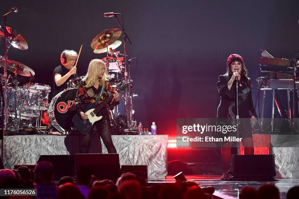 Nancy Wilson and Ann Wilson of Heart perform onstage during the 2019 iHeartRadio Music Festival at T-Mobile Arena on September 20, 2019 in Las Vegas,...