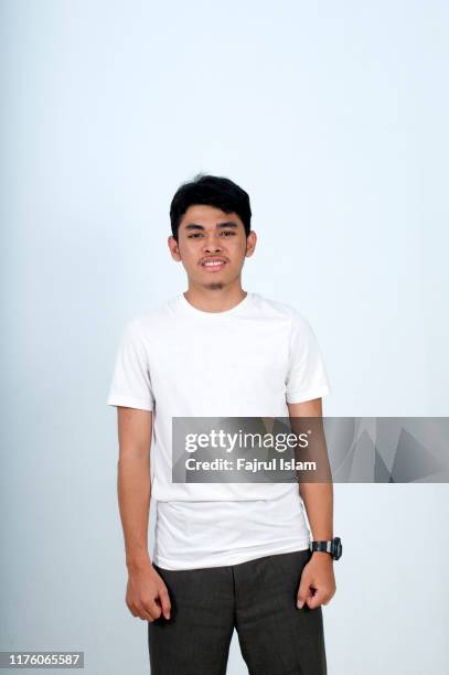 portrait of asian teenager - model tshirt ストックフォトと画像