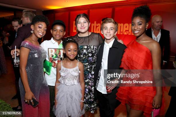 Eris Baker, Lonnie Chavis, Faithe Herman, Mackenzie Hancsicsak, Parker Bates, and Lyric Ross attend the 2019 Pre-Emmy Party hosted by Entertainment...