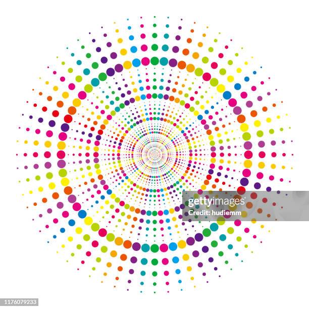 vector dots frame with circle - yellow comic background stock illustrations