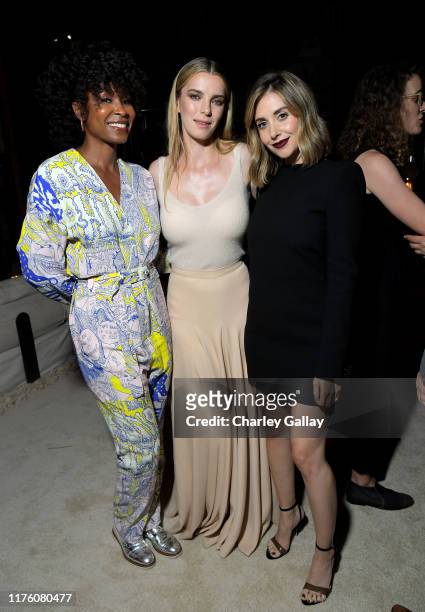 Sydelle Noel, Betty Gilpin and Alison Brie attend Ted Sarandos' 2019 Annual Netflix Emmy Nominee Toast at a private residence on September 20, 2019...